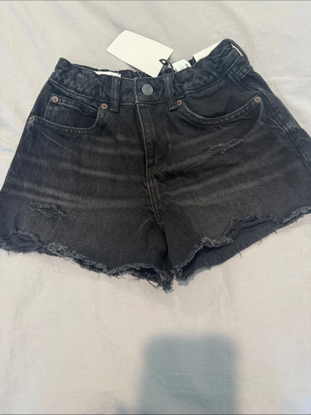 Zara Black Distressed Denim Kids' Shorts